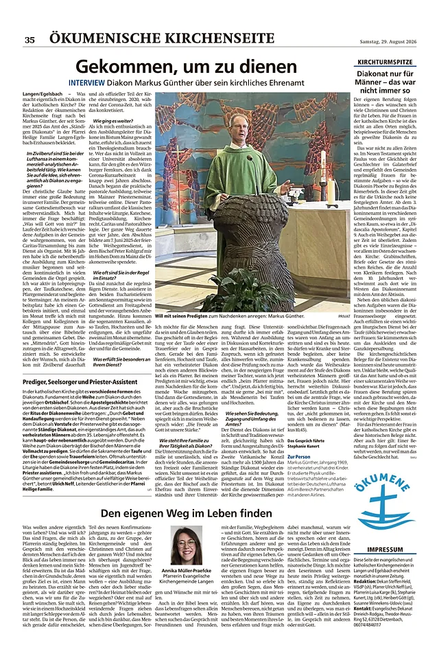 Diakonat in der katholischen Kirche