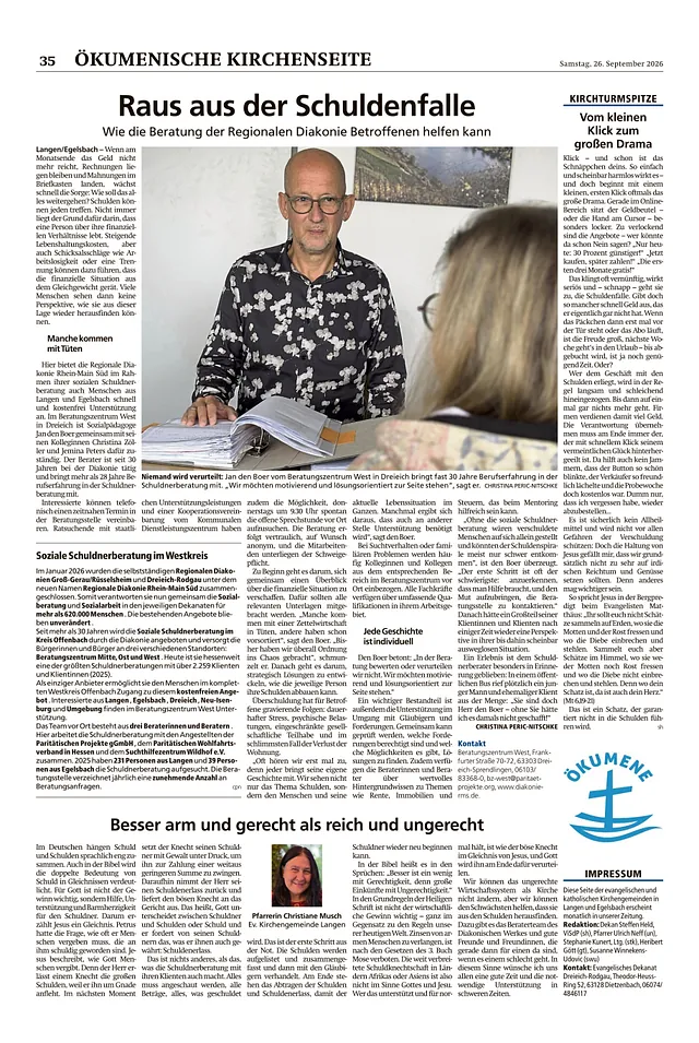 Schuldnerberatung regionale Diakonie